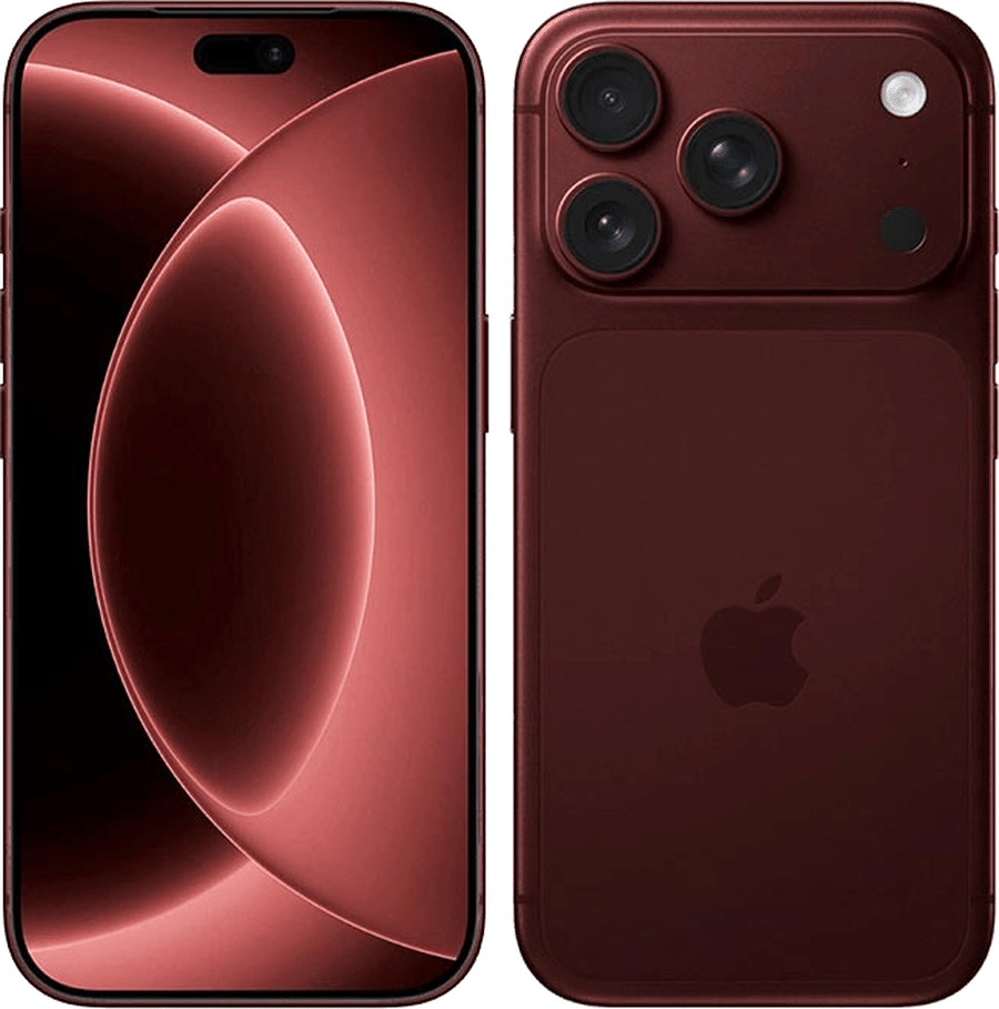 iPhone 18 Pro i bordeaux - for- og bagside